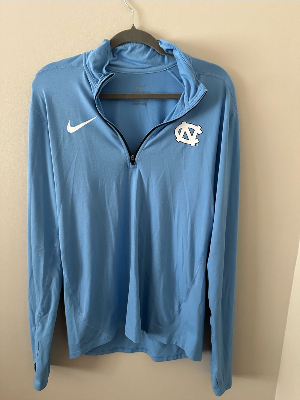 Nike Light Blue Half-Zip Pullover with UNC Patch